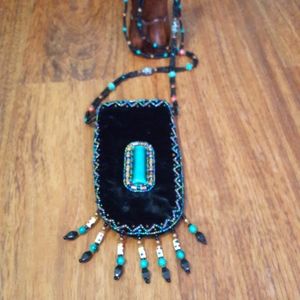 Long beaded cellphone or eyeglass holder/bag